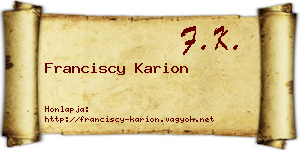 Franciscy Karion névjegykártya